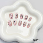 [Funny Bunny]   Short/Squoval  press on nails   10pcs/set