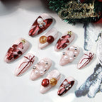 [Christmas Gift]   Medium/Almond  press on nails   10pcs/set