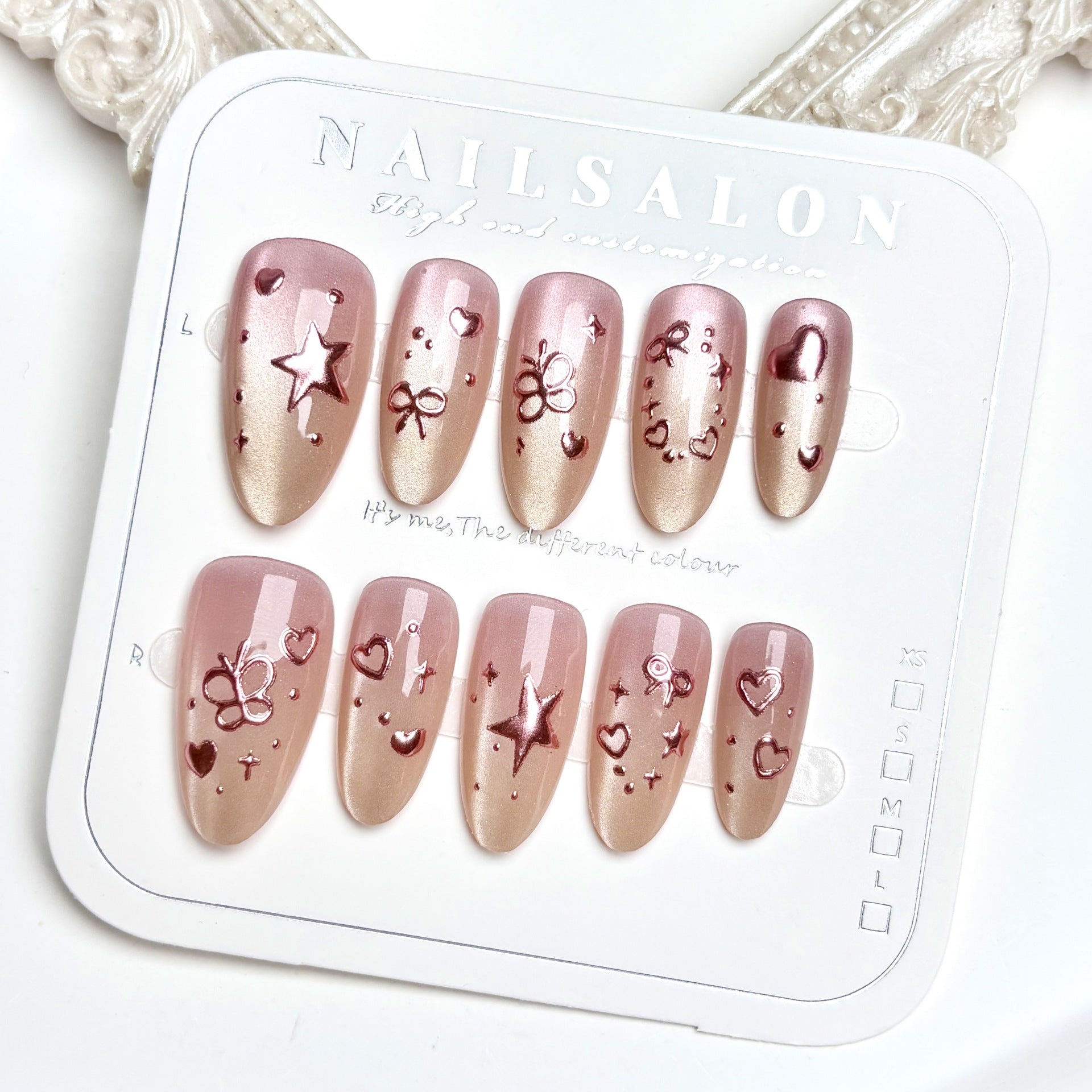 [Romantic Date]   Medium/Almond press on nails   10pcs/set