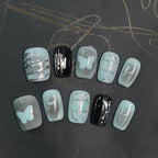 [Dreaming Butterfly]   Short/Squoval press on nails   10pcs/set