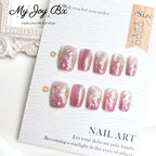 [Pink Dream]   Short/Squoval  press on nails   10pcs/set