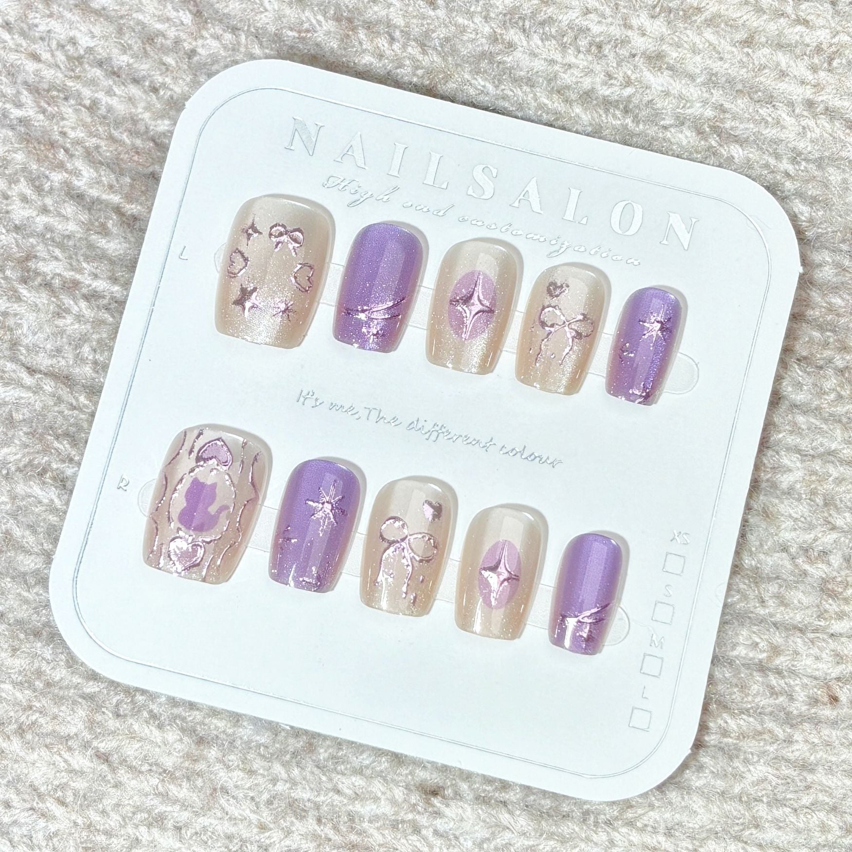 [Purple Aurora]   Medium/Squoval press on nails   10pcs/set