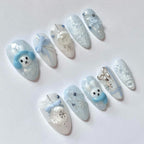 [Snow Dog]   Medium/Almond  press on nails   10pcs/set