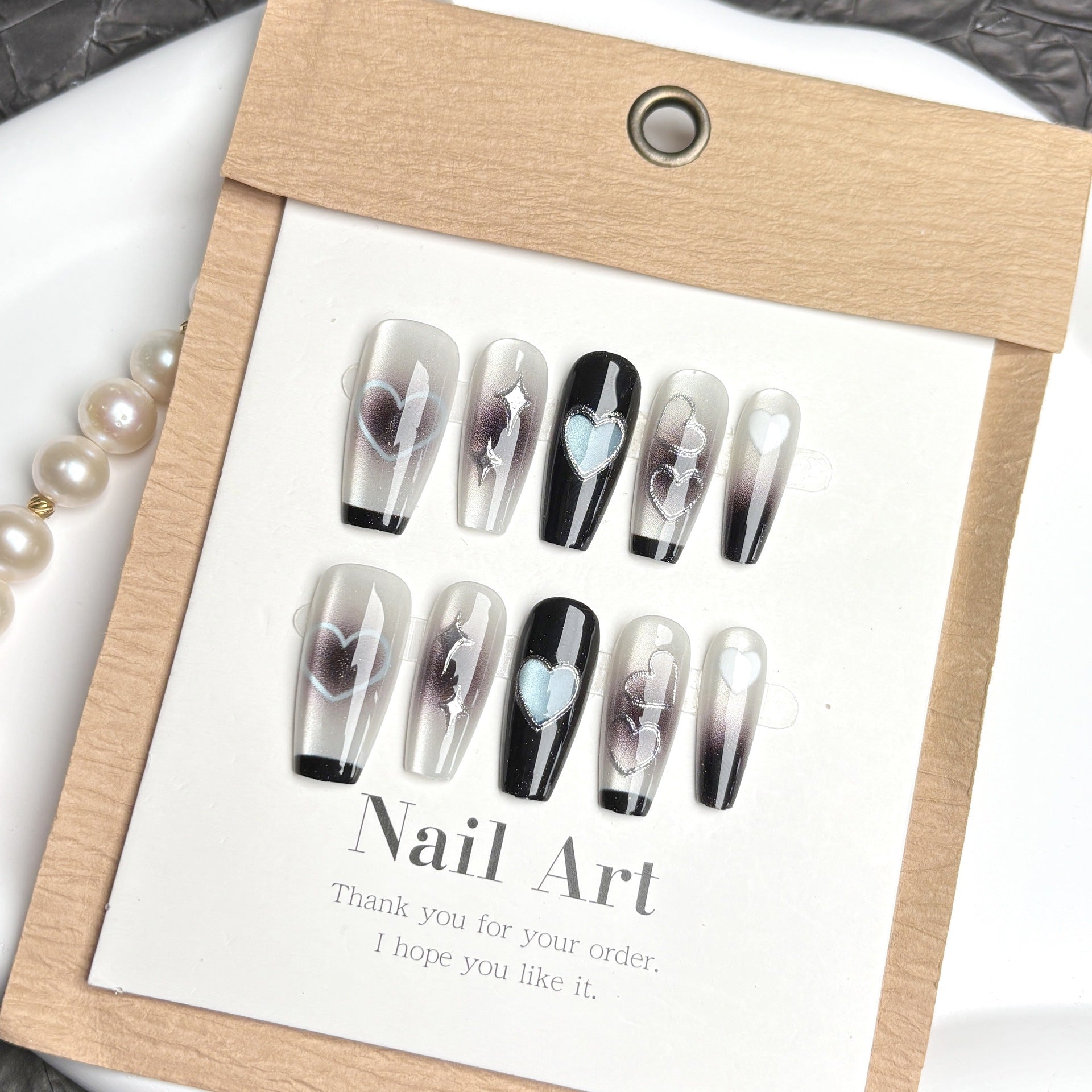 [Darkly Style]   Long/Ballerina press on nails   10pcs/set