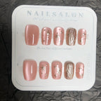[Star Pink]   Short/Squoval press on nails   10pcs/set