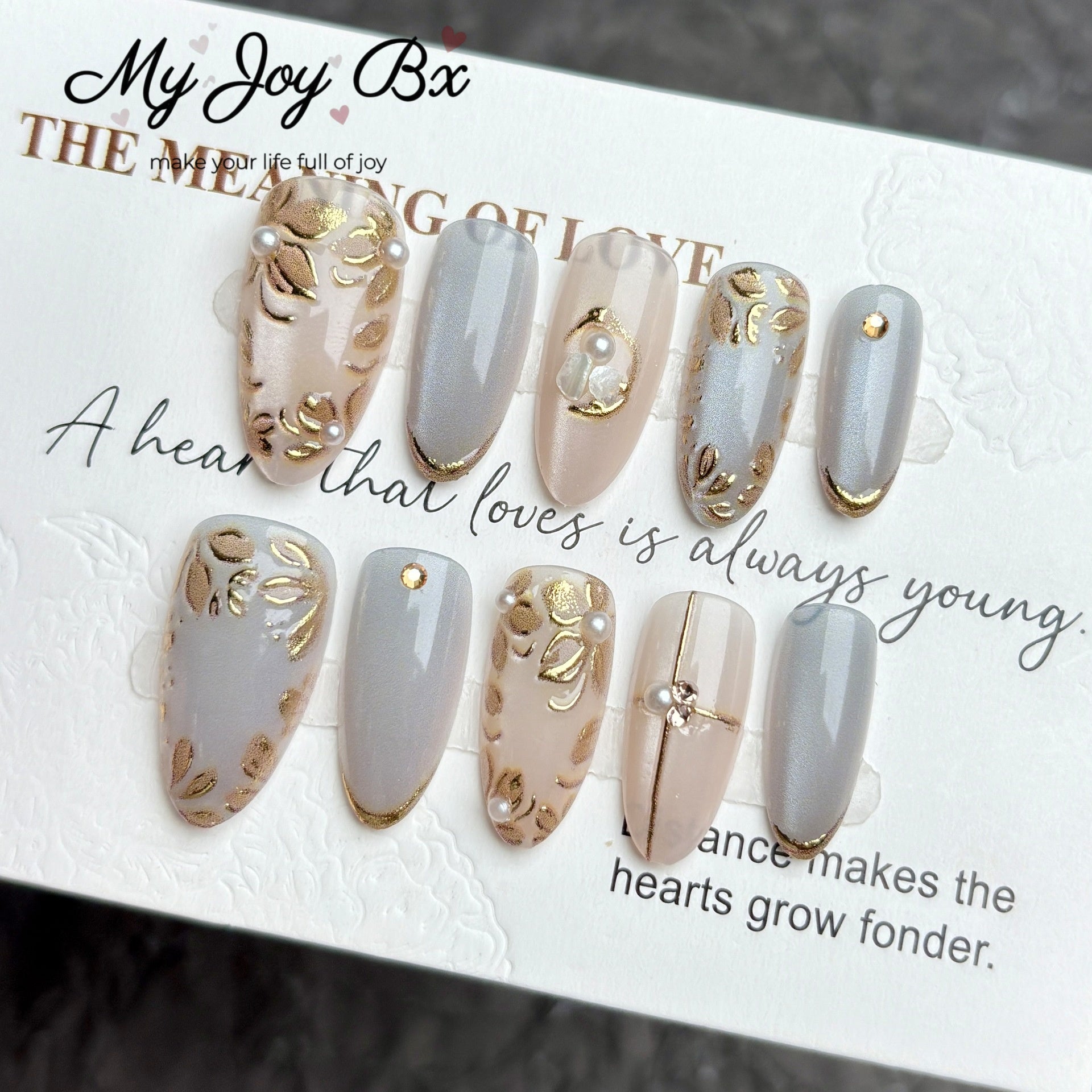 [Blue Aurora]  Medium/Oval press on nails   10pcs/set