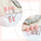 [White Bling Bowknot]  Long/Coffin Nails   press on nails   24pcs/set