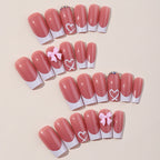 [Sweet Pink Bowknot]   Long/Coffin Nails   press on nails   24pcs/set