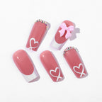 [Sweet Pink Bowknot]   Long/Coffin Nails   press on nails   24pcs/set