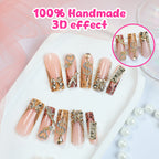 [Luxury Golden]   Long/Coffin Nails    press on nails   24pcs/set