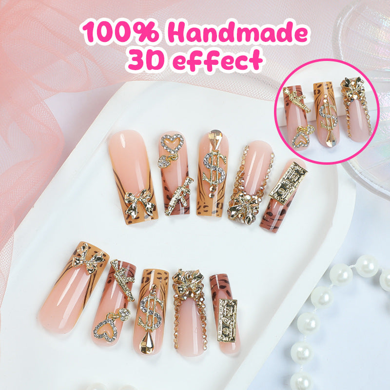 [Luxury Golden]   Long/Coffin Nails    press on nails   24pcs/set