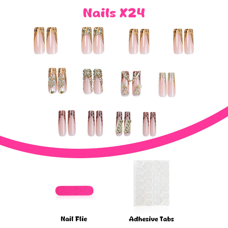 [Luxury Golden]   Long/Coffin Nails    press on nails   24pcs/set