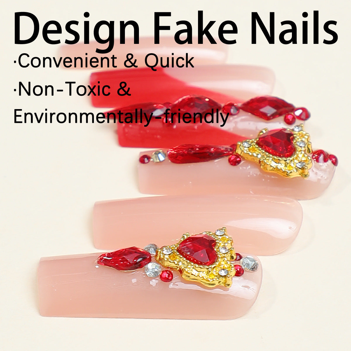 [Luxury Ruby]  Long/Coffin Nails   press on nails   24pcs/set