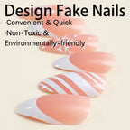 [Christmas White Snow]   Medium/Almond Nails   press on nails   24pcs/set