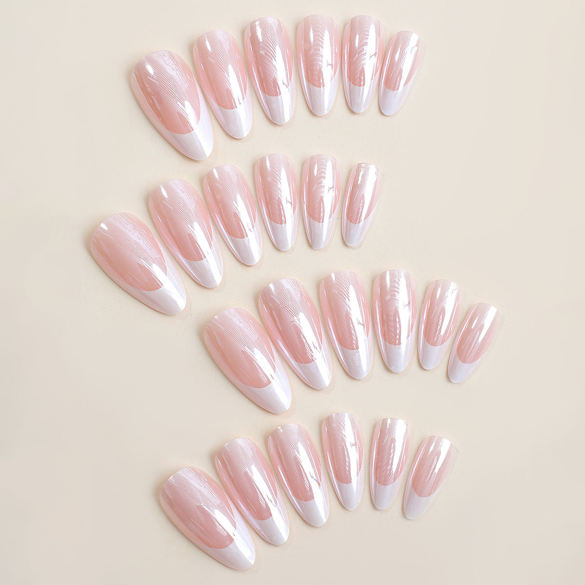 [White Bling]   Medium/Almond Nails   press on nails   24pcs/set