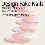 [White Bling]   Medium/Almond Nails   press on nails   24pcs/set
