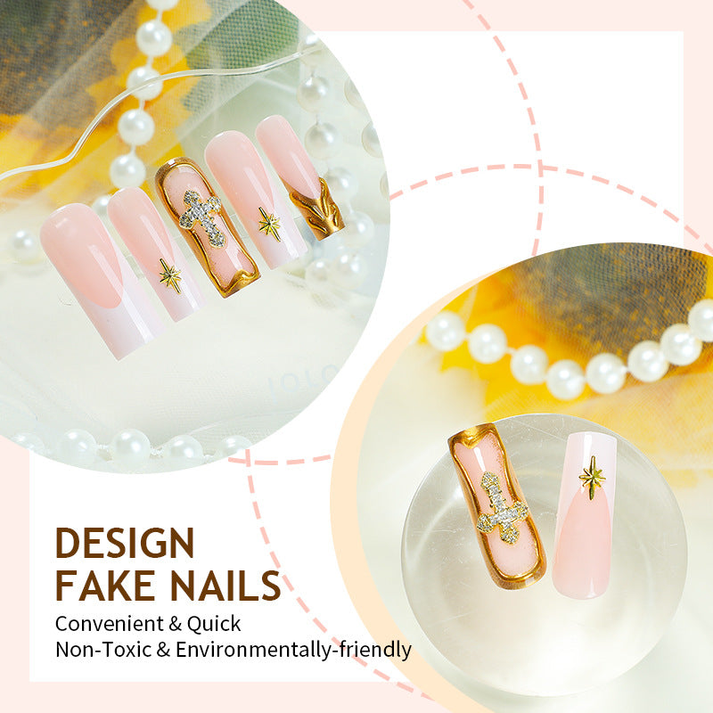 [Charming Golden]   Long/Coffin Nails    press on nails   24pcs/set