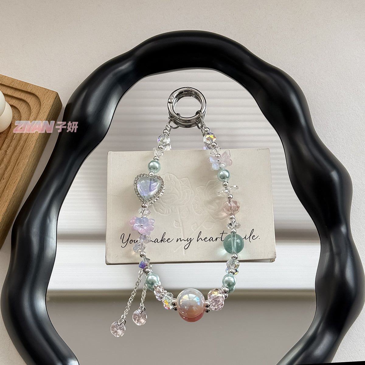 [Heart Go on]Bling Beads Phone Charms Shining Crystal Key Chain Bag Charm