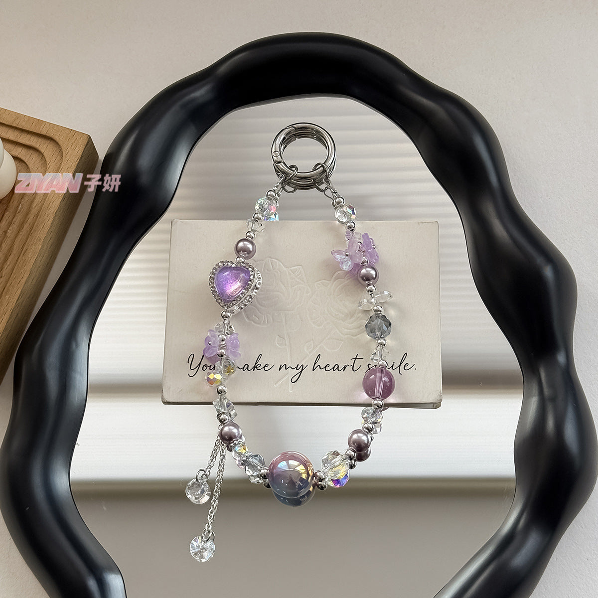 [Heart Go on]Bling Beads Phone Charms Shining Crystal Key Chain Bag Charm
