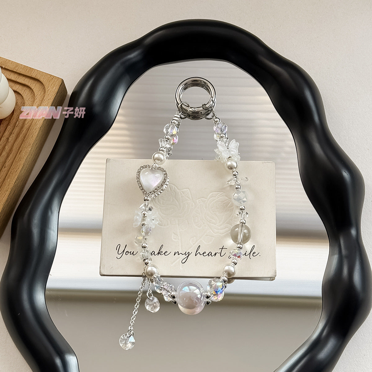 [Heart Go on]Bling Beads Phone Charms Shining Crystal Key Chain Bag Charm