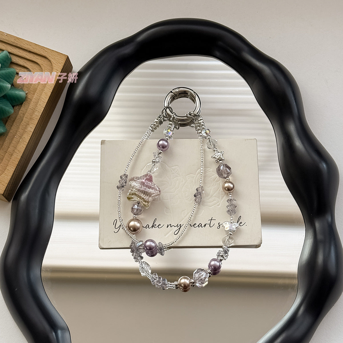 [Colorful Star]Bling Beads Phone Charms Shining Crystal Key Chain Bag Charm
