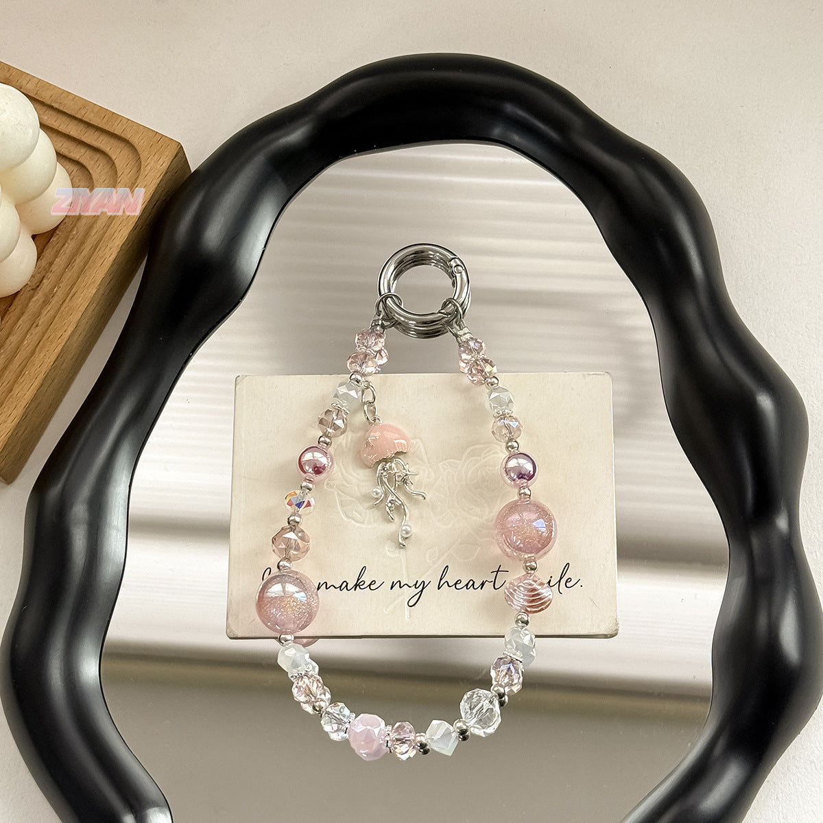 [Ocean Park]Bling Beads Phone Charms Shining Crystal Key Chain Bag Charm