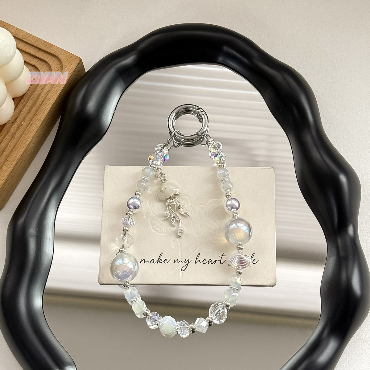 [Ocean Park]Bling Beads Phone Charms Shining Crystal Key Chain Bag Charm