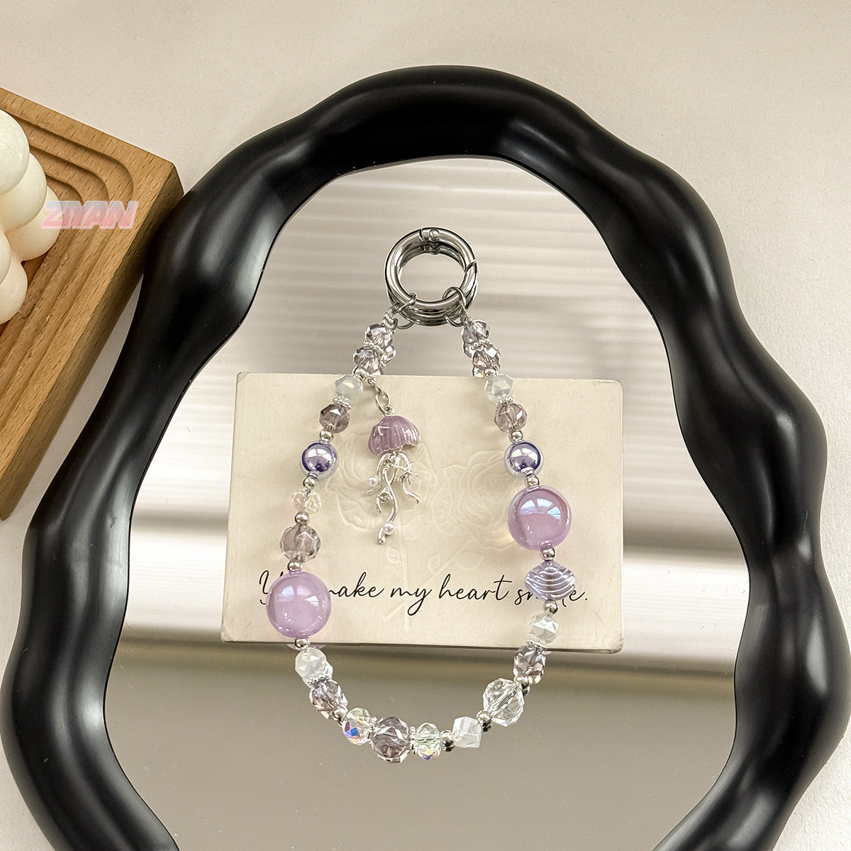 [Ocean Park]Bling Beads Phone Charms Shining Crystal Key Chain Bag Charm