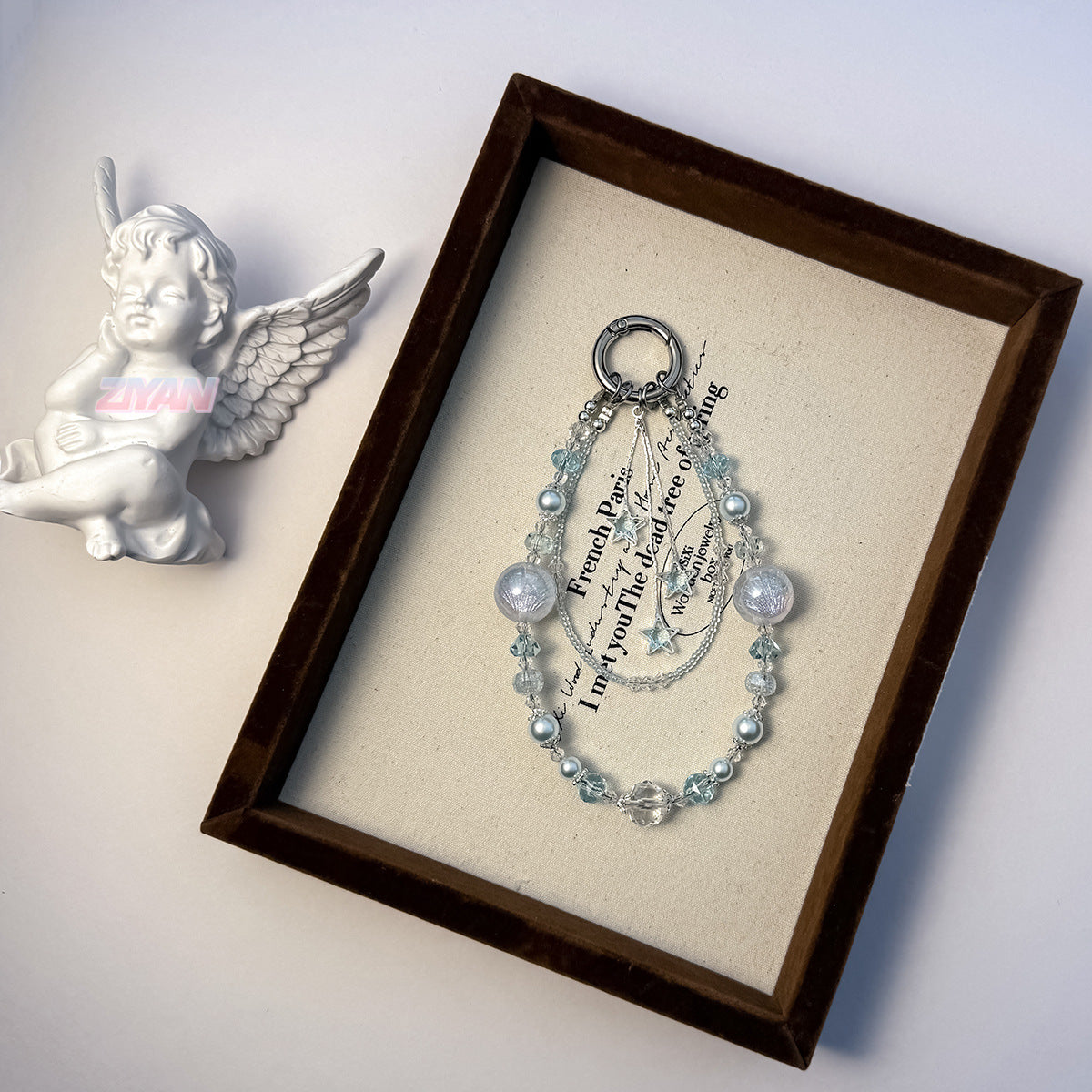 [Dreamlike Star]Bling Beads Phone Charms Shining Crystal Key Chain Bag Charm