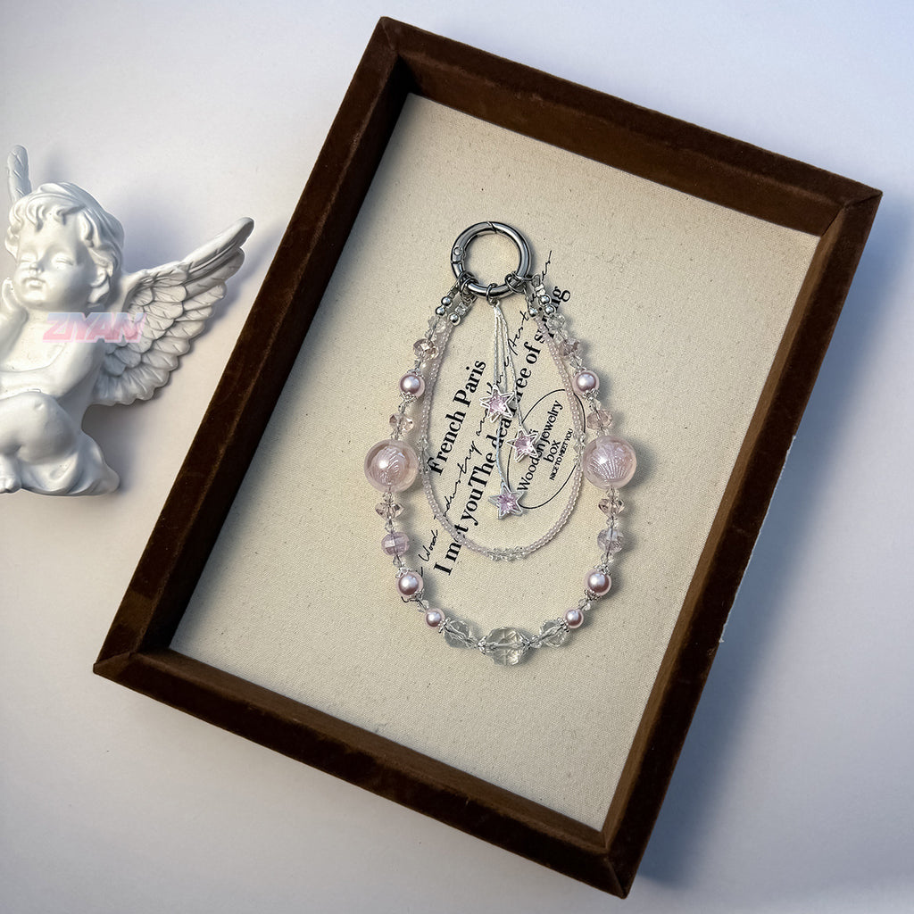 [Dreamlike Star]Bling Beads Phone Charms Shining Crystal Key Chain Bag Charm