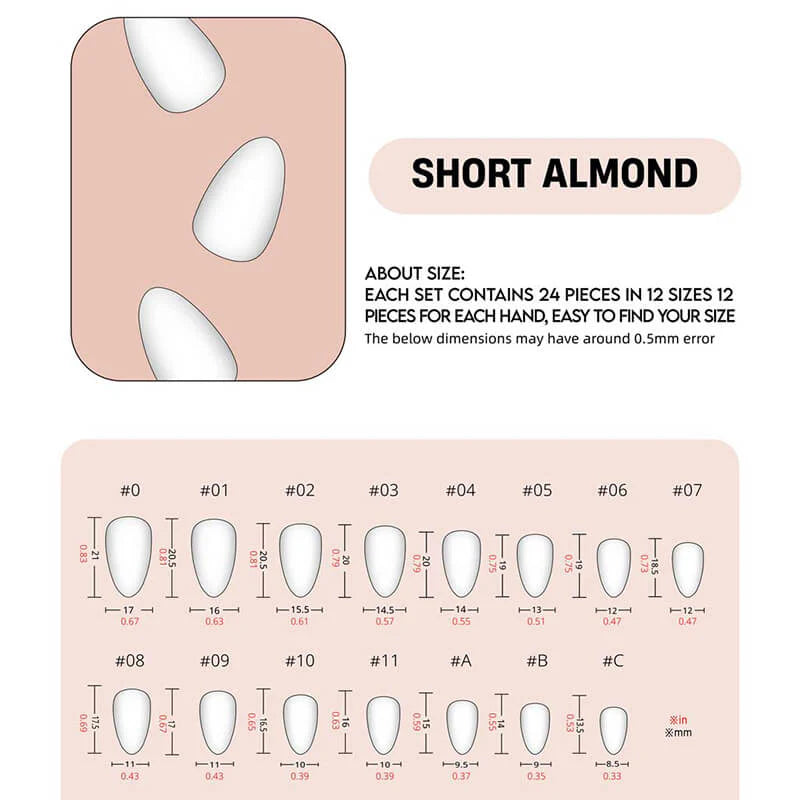 [Moderm Pink]   Short/Almond press on nails  24pcs/set